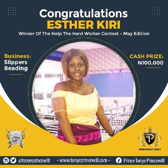 Esther Kikri May Winner of Help A Hardworker