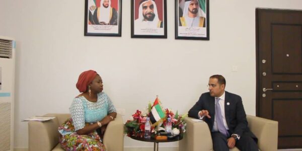 United Arab Emirates' Ambassador to Nigeria Dr Fahad Obaid AI Taffaq and Hon Abike Dabiri-Erewa, Chairman CEO, NiDCOM