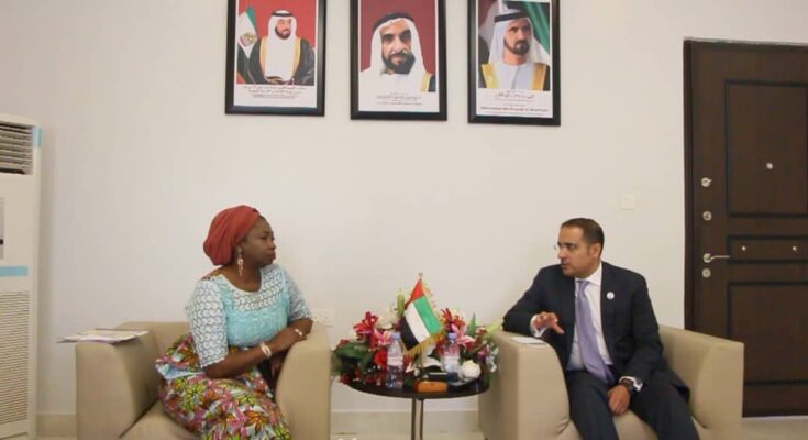 United Arab Emirates' Ambassador to Nigeria Dr Fahad Obaid AI Taffaq and Hon Abike Dabiri-Erewa, Chairman CEO, NiDCOM