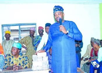 Hon. Arowosaye during the launch of the cooperative society