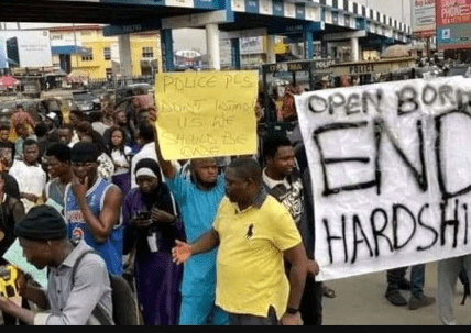 End hardship protesters in Nigeria