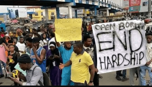 End hardship protesters in Nigeria