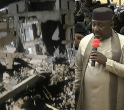 Tragedy Strikes as Former Governor Rochas Okorocha's Unity House Mansion Collapses in Abuja