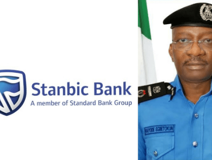 Stanbic IBTC Plc logo and IGP Kayode Egbetokun