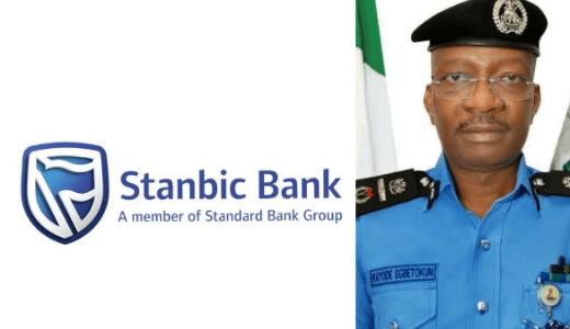 Stanbic IBTC Plc logo and IGP Kayode Egbetokun