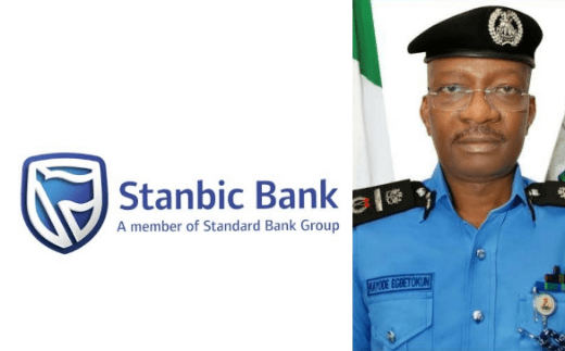 Stanbic IBTC Plc logo and IGP Kayode Egbetokun