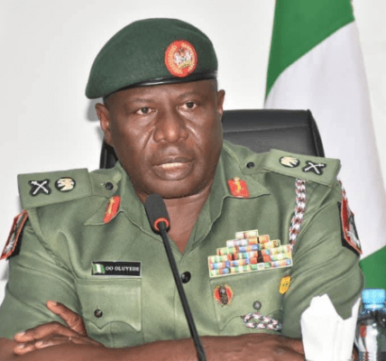 Tinubu appointed Major General Olufemi Olatubosun Oluyede as the acting Chief of Army Staff (COAS)