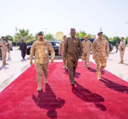 Nigeria's Minister Of State For Defence H.E. Dr. Bello Mohammed Matawalle, MON, Arriving Saudi Arabia on official visit on Monday, 18th November 2024. He was received by the Secretary General of Islamic Military Counter Terrorism Coalition (IMCTC) Major General Mohammed Bin Saeed Al-Moghedi.