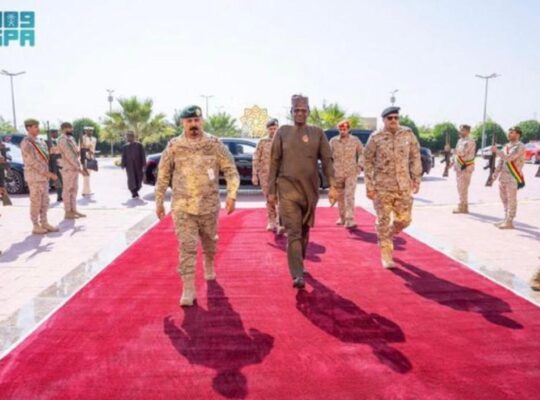 Nigeria's Minister Of State For Defence H.E. Dr. Bello Mohammed Matawalle, MON, Arriving Saudi Arabia on official visit on Monday, 18th November 2024. He was received by the Secretary General of Islamic Military Counter Terrorism Coalition (IMCTC) Major General Mohammed Bin Saeed Al-Moghedi.