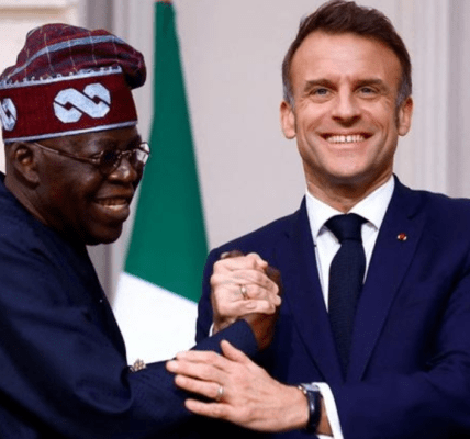 President Bola Tinubu and French President Emmanuel Macron