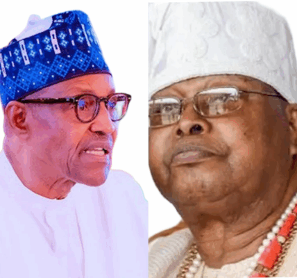 Late President Muhammadu Buhari and Late Awujale of Ijebuland, Oba Sikiru Kayode Adetona