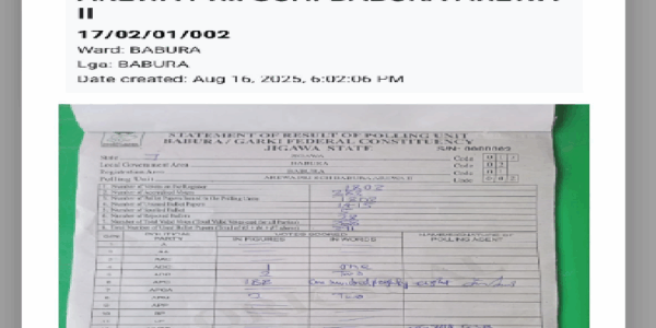 Defence Minister Badaru Dismisses False Claims, Confirms APC Victory at His Polling Unit The Honourable Minister of Defence, Mohammed Badaru Abubakar, CON, mni, has set the record straight regarding reports circulating online that he lost his polling unit in the Garki/Babura Federal Constituency by-election.