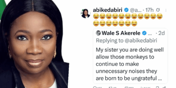 The Chairman of the Nigerians in Diaspora Commission (NIDCOM), Abike Dabiri-Erewa, has come under intense criticism after she amplified a derogatory post on X that described Igbos as monkeys and children of gorillas.