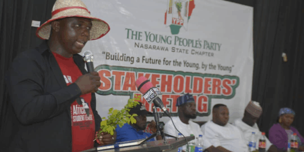President of All-Africa Students' Union (AASU), His Excellency Osisiogu Osikenyi E at the Young Progressives Party (YPP) Nasarawa State Stakeholders' Meeting in Karu