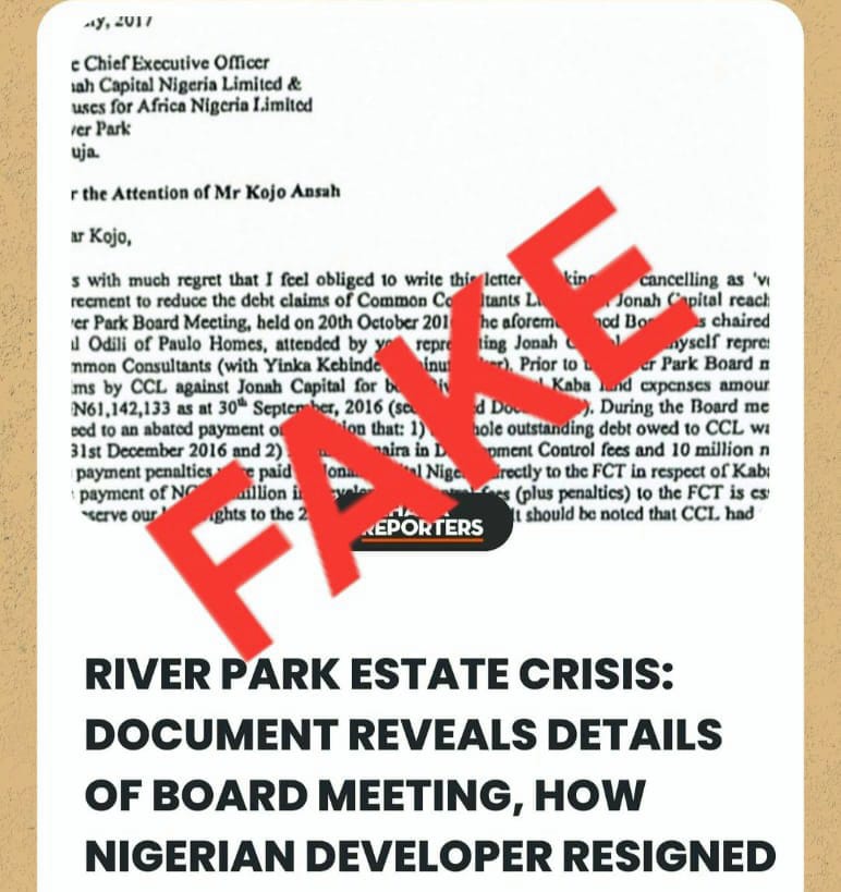 The founder of River Park Estate, Adrian Ogunmuyiwa, has refuted reports suggesting his resignation from the company’s board, describing the claims as false, malicious, and part of a wider scheme to fraudulently take over the firm.