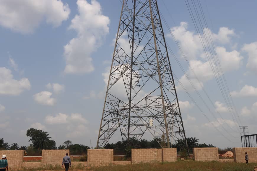 Tower 31 of the Ugwuaji–Makurdi 330kV Double Circuit transmission line at Akpuoga Nike in Enugu East Local Government Area