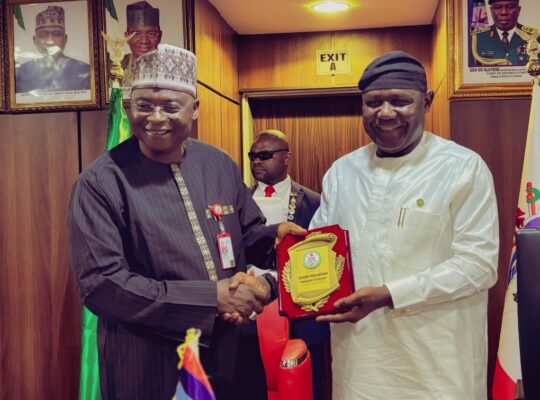 As part of his familiarization tour to agencies under the Ministry of Defence, the Permanent Secretary, Mr. Richard Pheelangwah, visited the leadership of Defence Intelligence Agency (DIA), on Wednesday, 18th March, 2026 in Abuja.