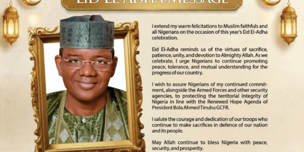 The Minister of State for Defence, Mohammed Bello Matawalle, has urged Nigerians to embrace unity, tolerance, and peaceful coexistence as Muslims across the country celebrate the Eid-El-Adha festival.