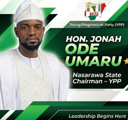 In the evolving political landscape of Nasarawa State, where grassroots engagement increasingly determines political relevance, one name steadily gaining attention is Jonah Ode Umaru, Nasarawa State Chairman of the Young Progressives Party (YPP)