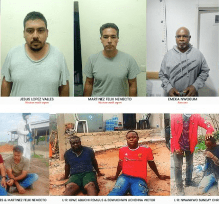 The National Drug Law Enforcement Agency (NDLEA) has dismantled a multi-billion-naira transnational methamphetamine syndicate involving Nigerian and Mexican operatives, in what authorities described as a major victory against organized criminal enterprises threatening Nigeria’s economy and national security.