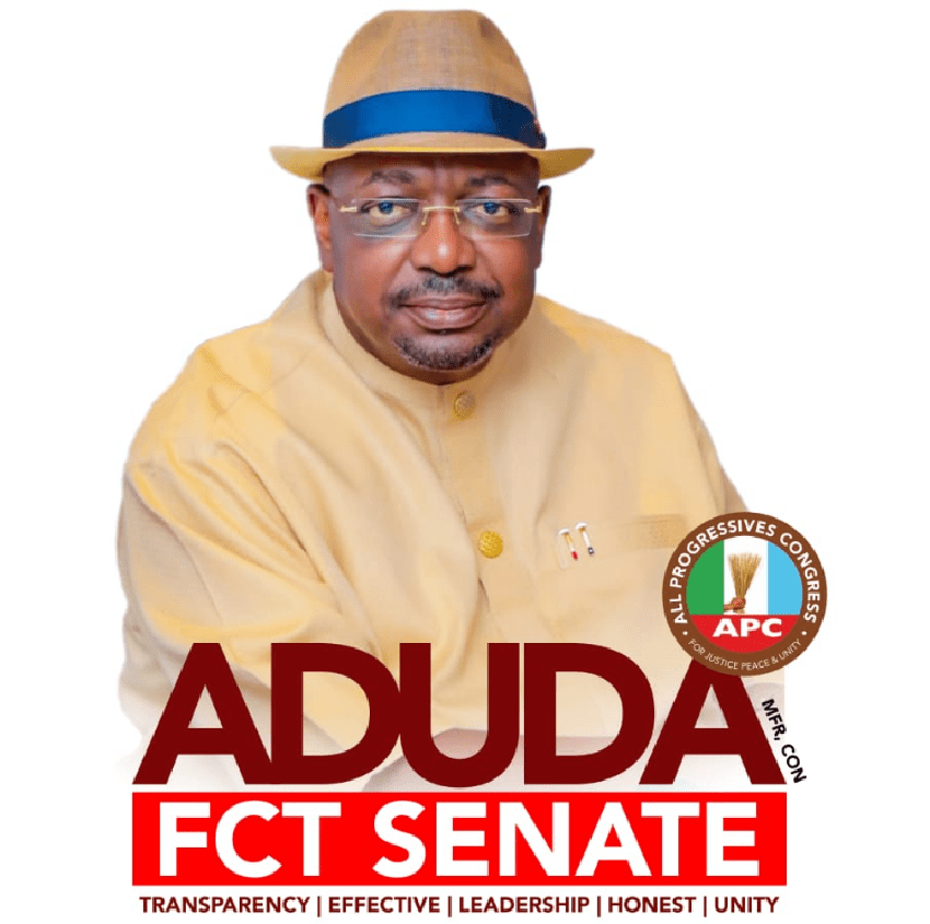 Senator Philip Aduda Posters Flood FCT As Group Declares Opposition Nowhere to Be Found