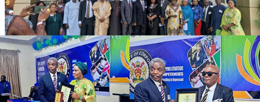 NSIPA Manager Dr Aderemi Adebowale and spokesperson Attari Hope conferred ICAD Fellowship