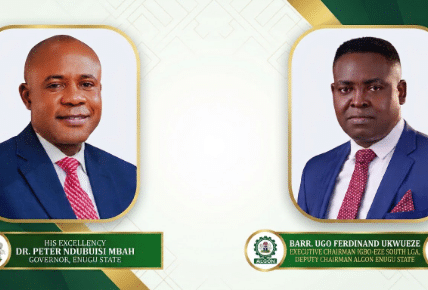 Enugu State Governor, Dr. Peter Ndubuisi Mbah and ALGON Chairman, Hon. F. Ukwueze