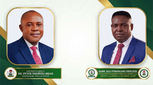Enugu State Governor, Dr. Peter Ndubuisi Mbah and ALGON Chairman, Hon. F. Ukwueze