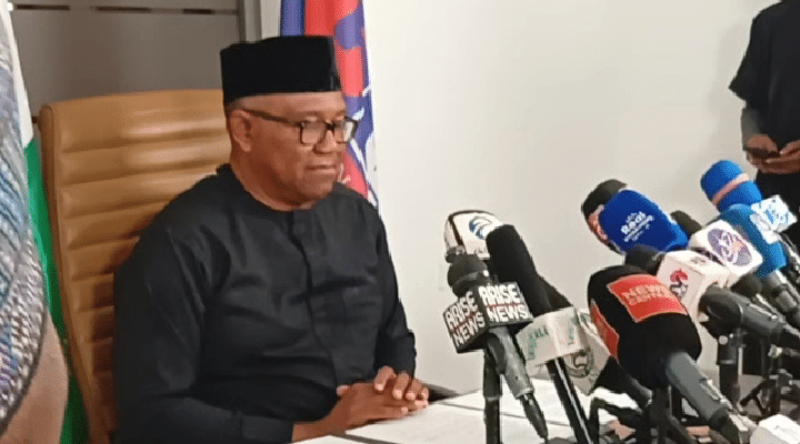 Nigeria Democratic Congress (NDC) presidential candidate, Peter Obi during Independent Day celebration broadcast in Abuja